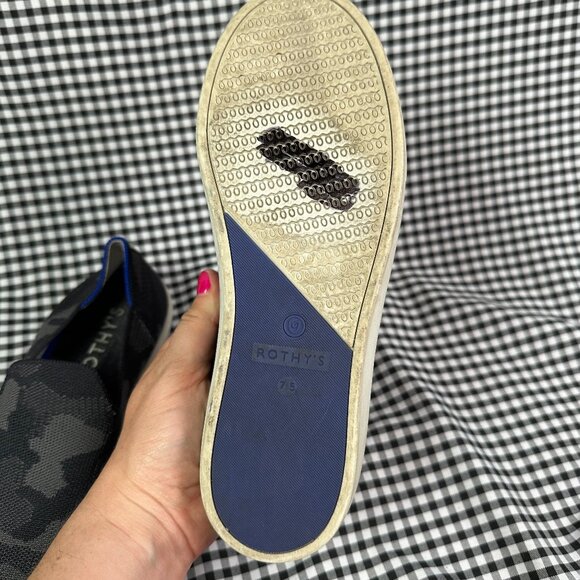 Rothy’s Gray Camo Slip On Sneakers Washable Flats Women's Size 7.5 - Picture 4 of 5